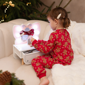 Ξύλινο μίνι κομοδίνο με φωτισμό LED - Butterfly