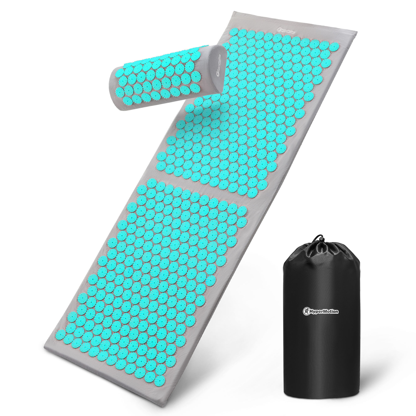 Μεγάλο στρώμα πιεσοθεραπείας με μαξιλάρι και κάλυμμα - 130 cm HyperMotion γκρι-μέντα