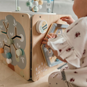 Μεγάλος ξύλινος κύβος δραστηριότητας με βρόχο - Montessori