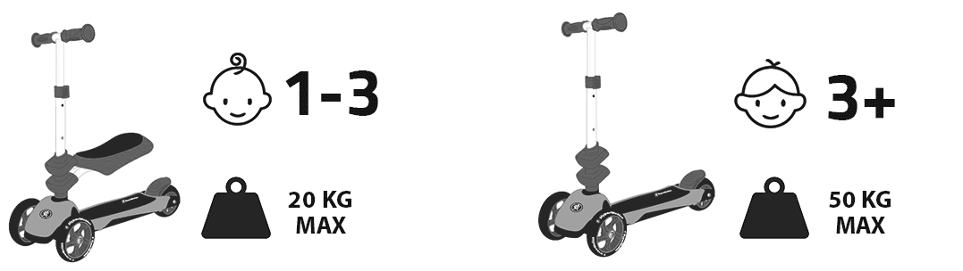 HyperMotion 3in1 τρίκυκλο ισορροπίας - ροζ