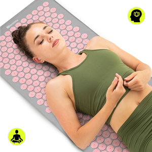 Μεγάλο στρώμα πιεσοθεραπείας με μαξιλάρι και κάλυμμα - 130 cm HyperMotion γκρι και ροζ