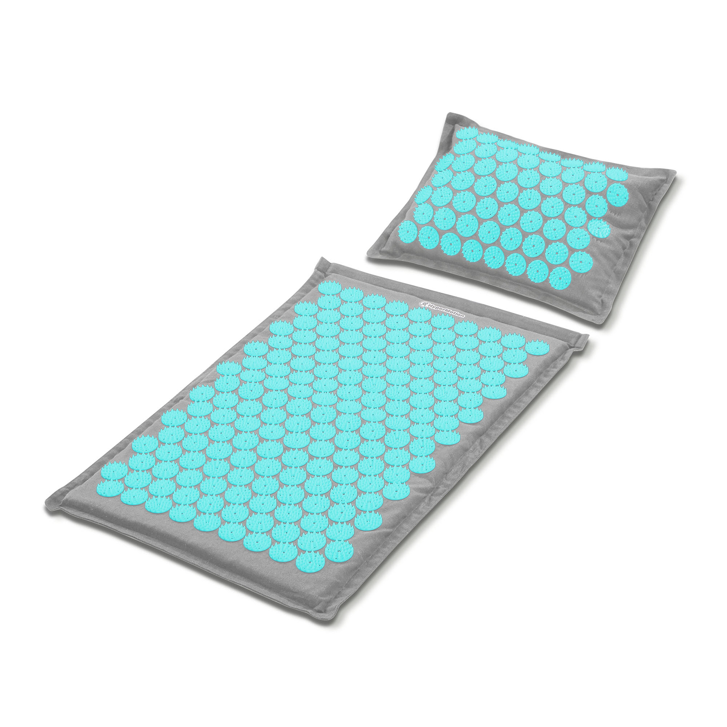 Στρώμα πιεσοθεραπείας από λινό ECO με ίνες καρύδας και μαξιλάρι από φαγόπυρο – HyperMotion 68 cm γκρι-μέντα