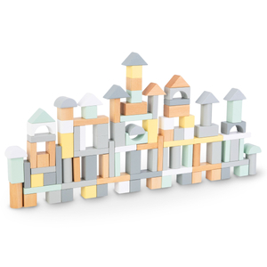 Ξύλινα τουβλάκια παστέλ - σετ 100 XL τεμαχίων