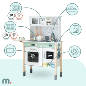 Διαδραστική κουζίνα με πλυντήριο ρούχων, πλυντήριο πιάτων και μαυροπίνακα