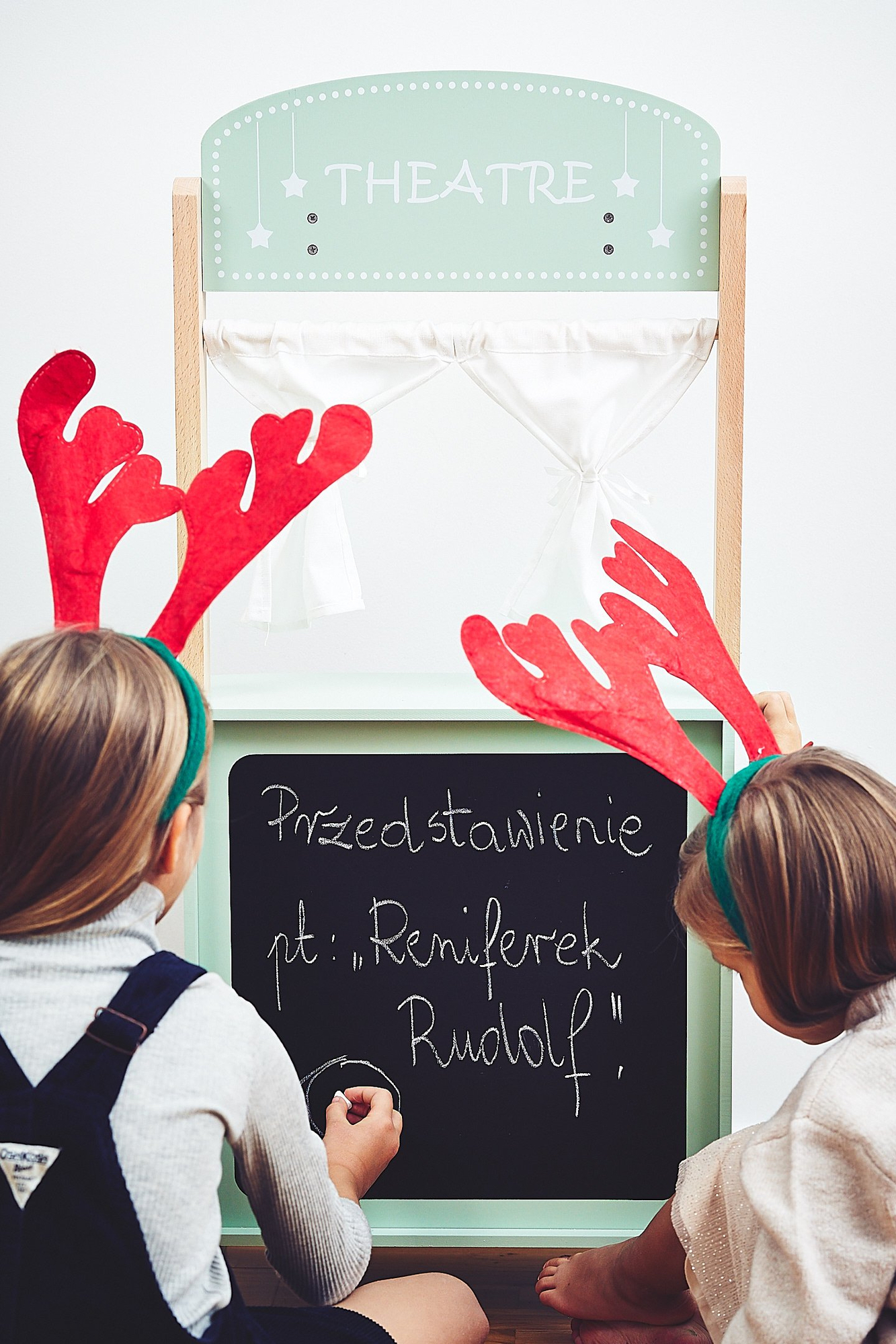 Μεγάλο ξύλινο κατάστημα - πάγκος και θέατρο 2 σε 1 με ζυγαριά, τερματικό πληρωμής, φρούτα και λαχανικά