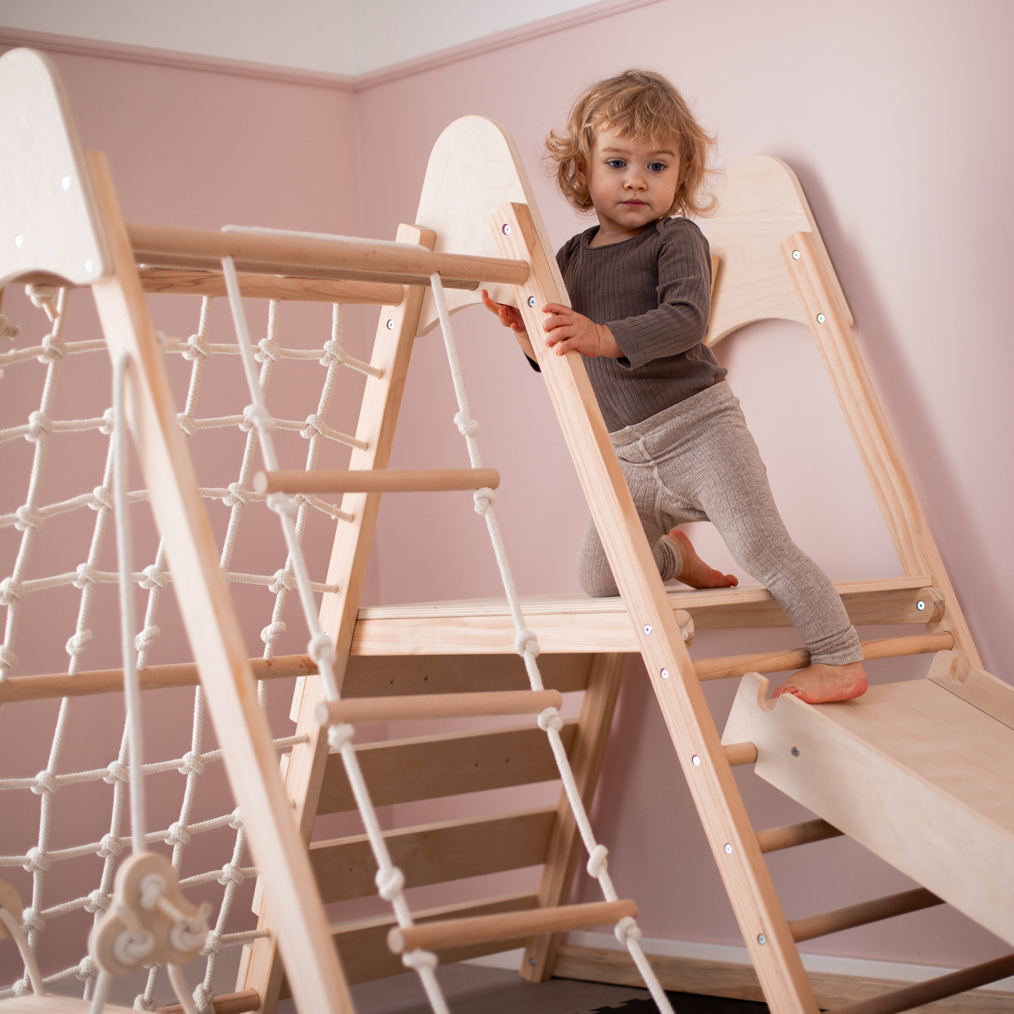 Ξύλινη οικιακή παιδική χαρά XL 5in1