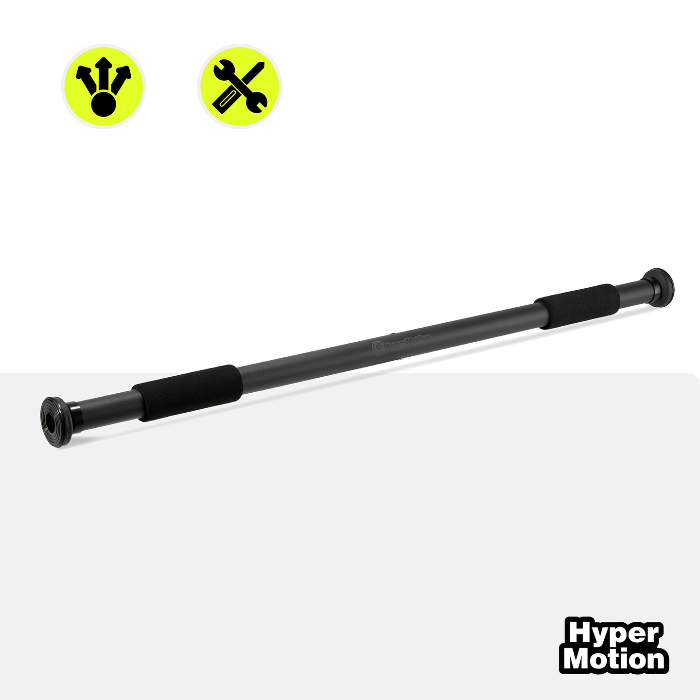 Ρυθμιζόμενη μπάρα HyperMotion 80-130 cm, 150 kg, μαύρη