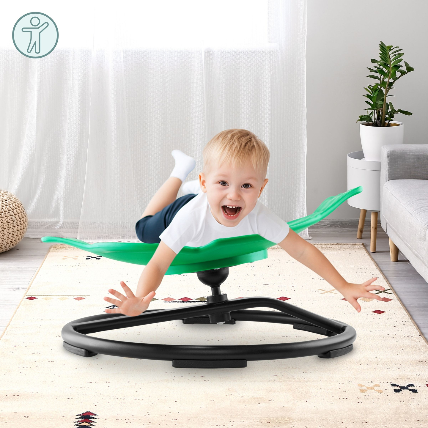 Μίνι παιδικό καρουζέλ Ψάρι - χρώμα πράσινο