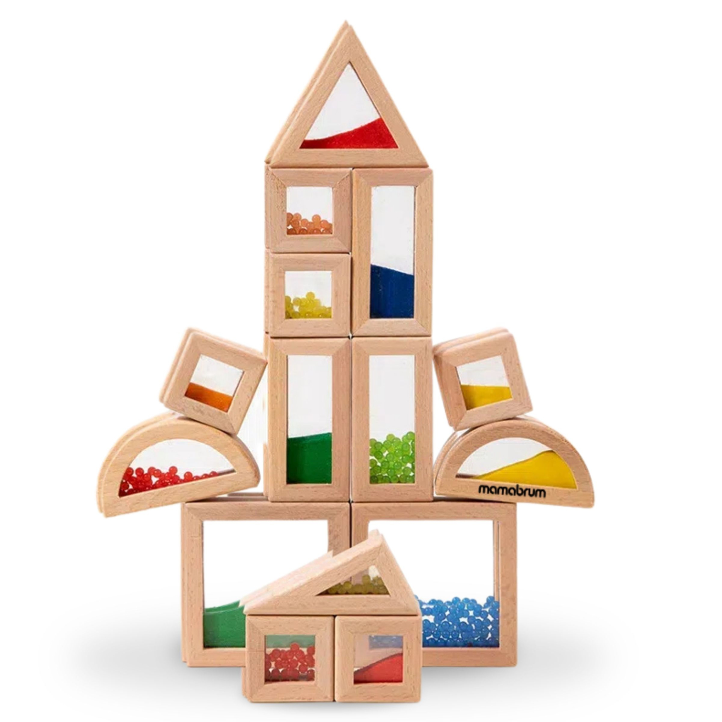 Σετ από ξύλινα αισθητήρια τουβλάκια με διαφορετικές γεμίσεις - 15 τεμάχια