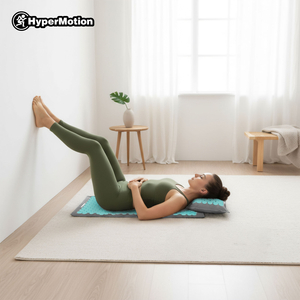 Στρώμα πιεσοθεραπείας από λινό ECO με ίνες καρύδας και μαξιλάρι από φαγόπυρο – HyperMotion 68 cm γκρι-μέντα