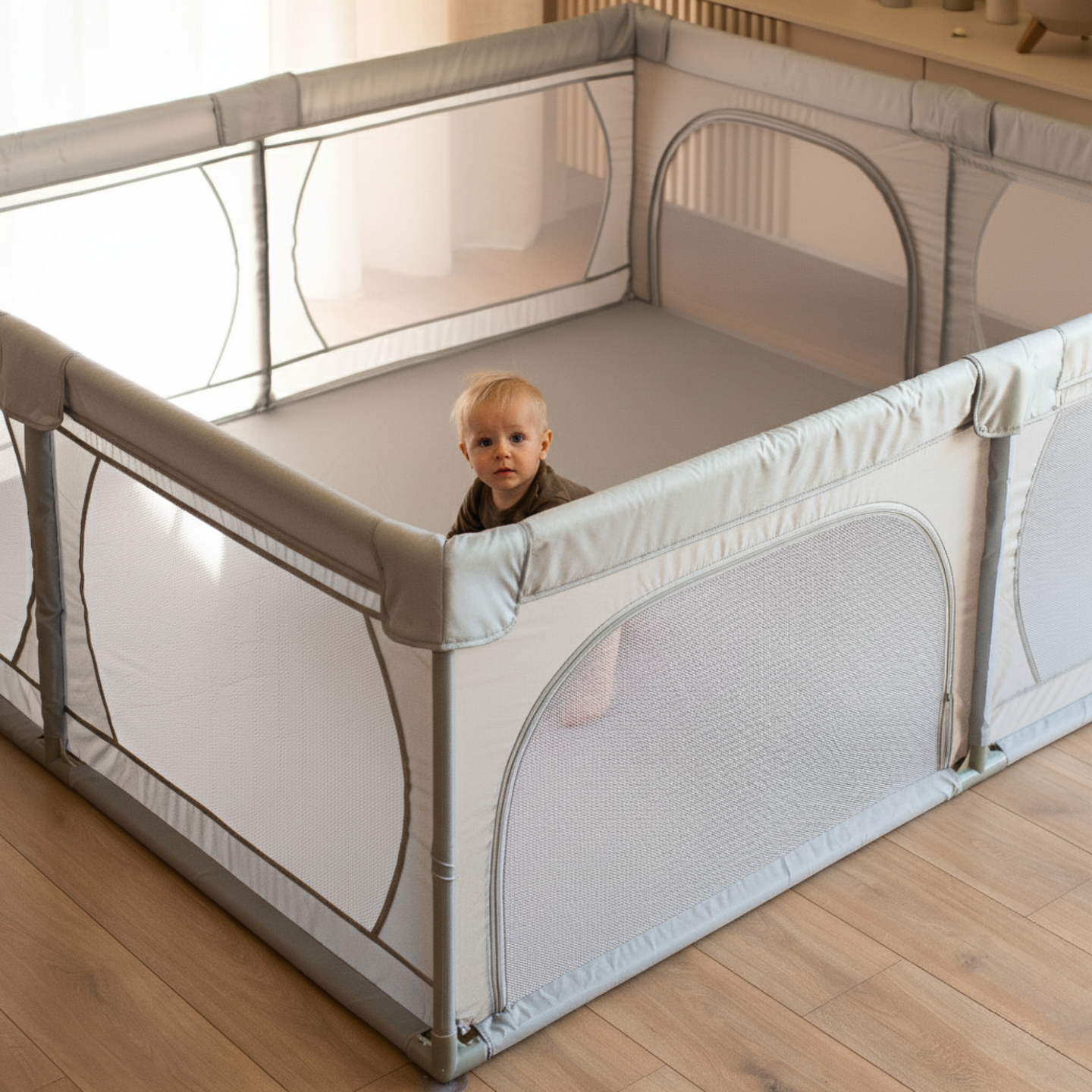 Μεγάλο παρκοκρέβατο 200 cm x 180 cm - παιδική χαρά για μωρά, ξηρή πισίνα