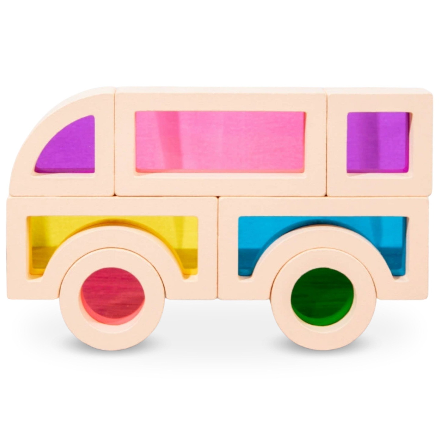 Ξύλινα τουβλάκια ουράνιο τόξο - 25 στοιχεία