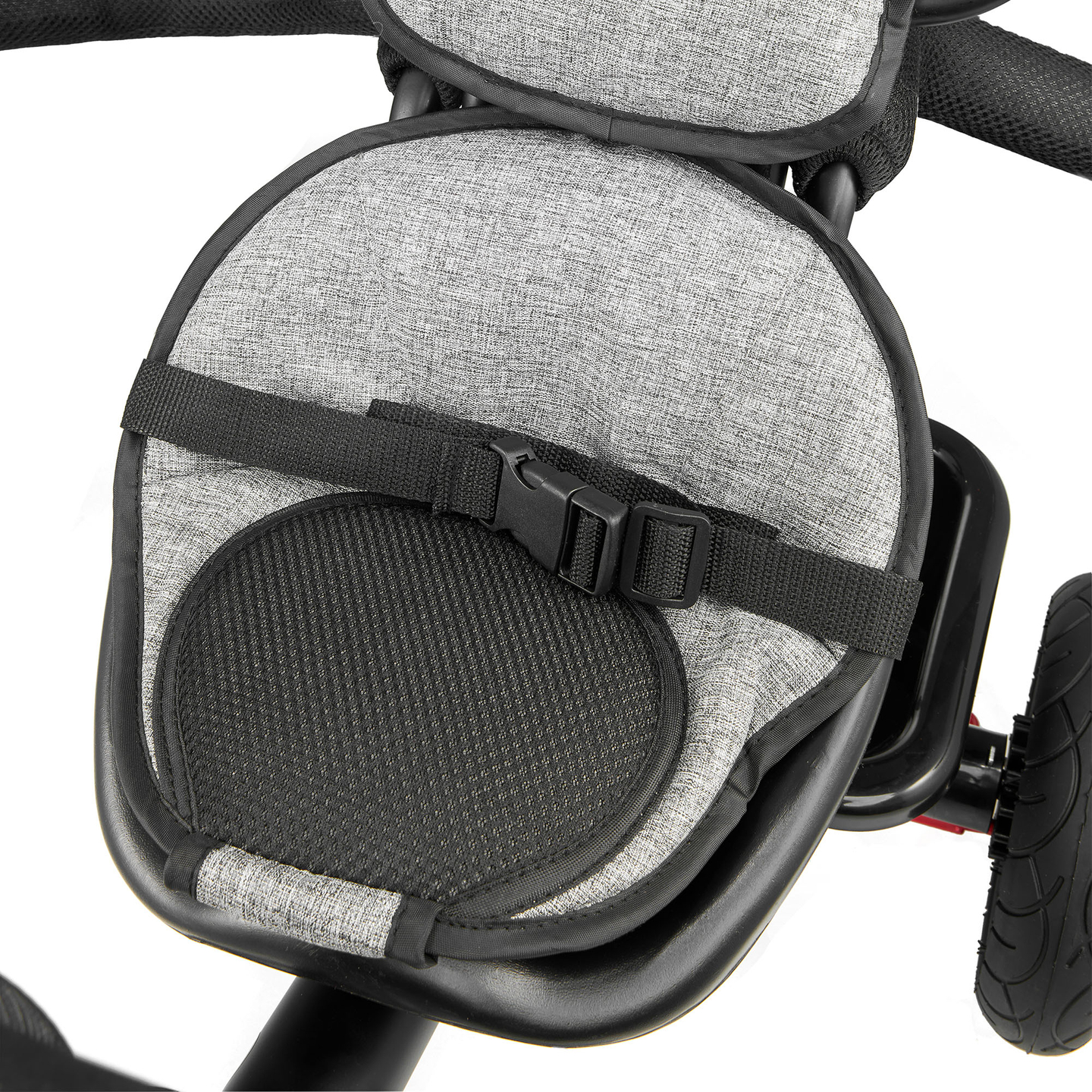 Τρίκυκλο για παιδιά 1-4 ετών - TOBI FREY - γκρι χρώμα - περιστρεφόμενο - τροχοί με αντλία + ωθητήρας