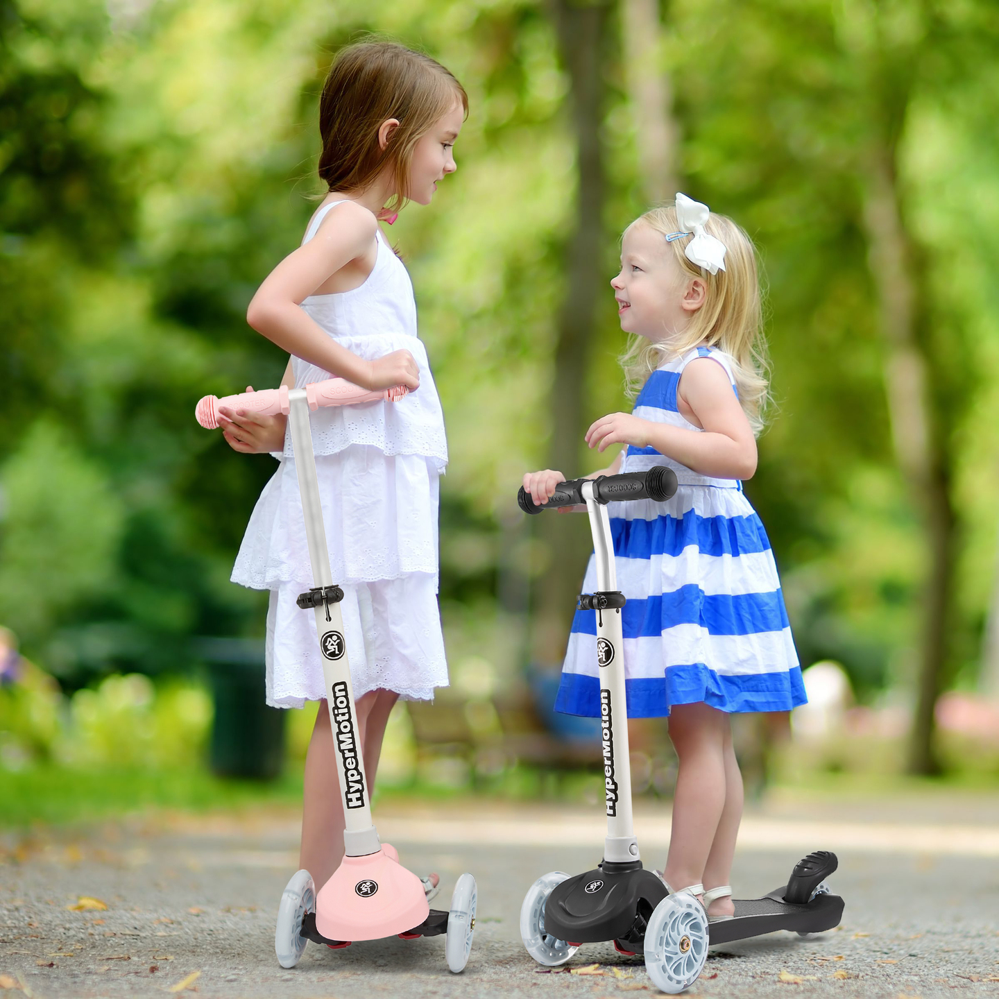 Τρίτροχο σκούτερ ισορροπίας TRIGO, 3-8 ετών - ροζ + λαμπεροί τροχοί LED