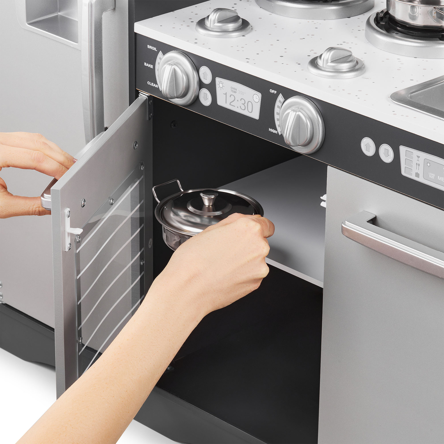 Ξύλινη κουζίνα XXL με φωτισμό LED, ποδιά και αξεσουάρ