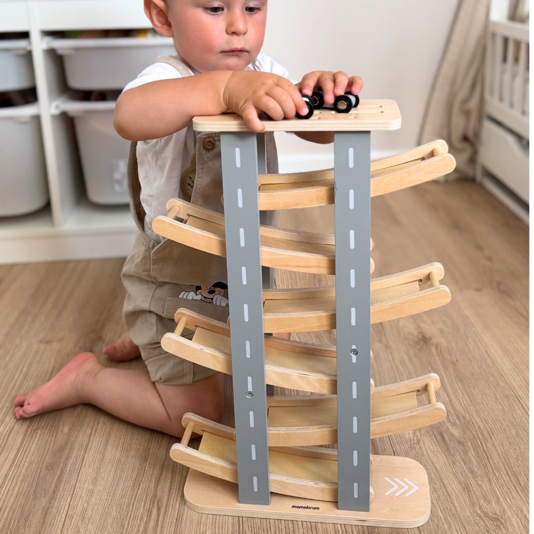 Ξύλινη πίστα - τσουλήθρα για αυτοκίνητα - 6 όροφοι