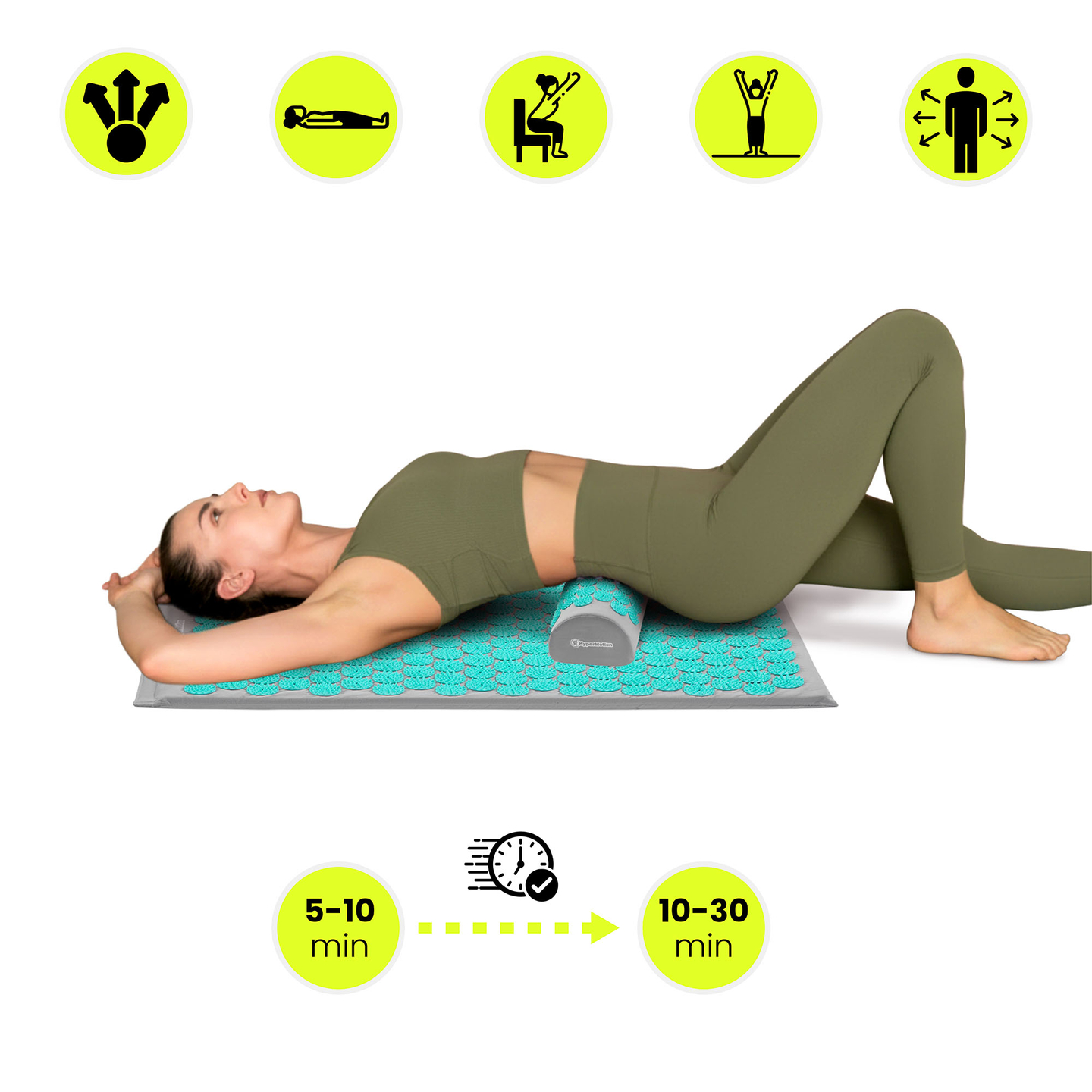 Στρώμα πιεσοθεραπείας με μαξιλάρι και κάλυμμα - 72 cm HyperMotion γκρι-μέντα