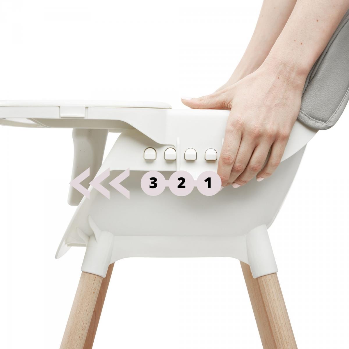 Καρέκλα σίτισης AMELIA 3in1 Moby-System, γκρι