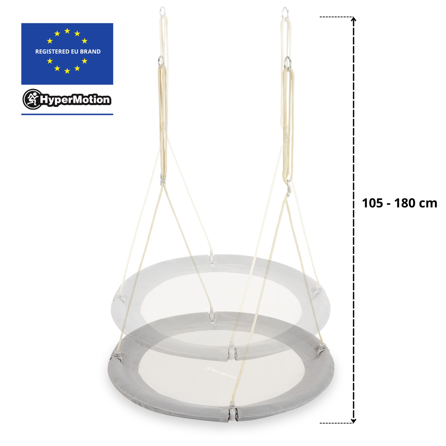 Κούνια φωλιά πελαργού HyperMotion - διάμετρος 100 cm, γκρι χρώμα