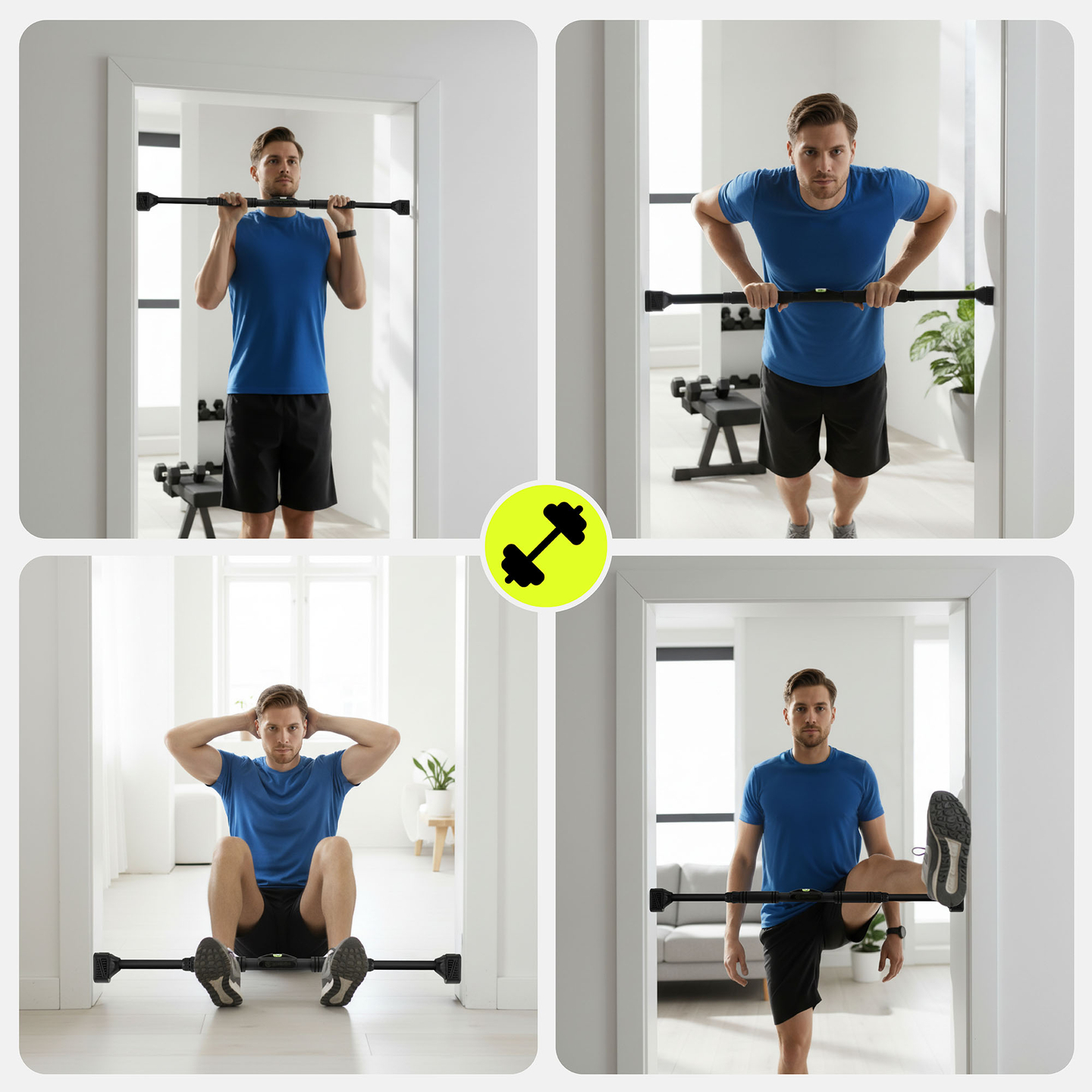 Ρυθμιζόμενη μπάρα HyperMotion 74-100 cm, 200 kg, μαύρη