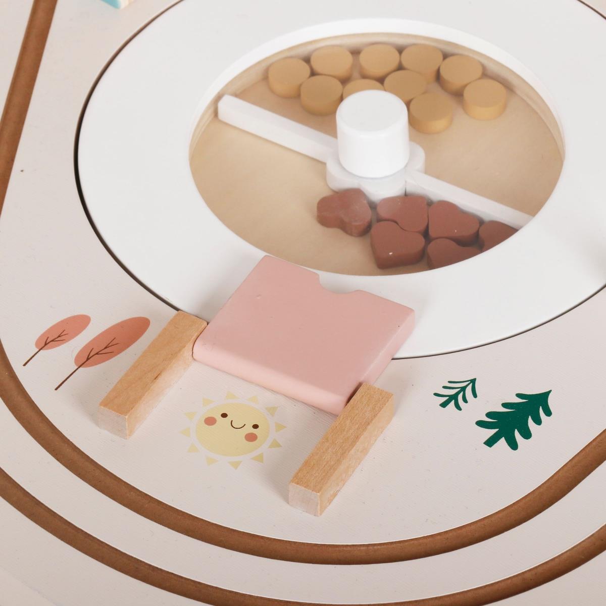 Εκπαιδευτικό ξύλινο τραπέζι 10in1 με ζώα και τρένο