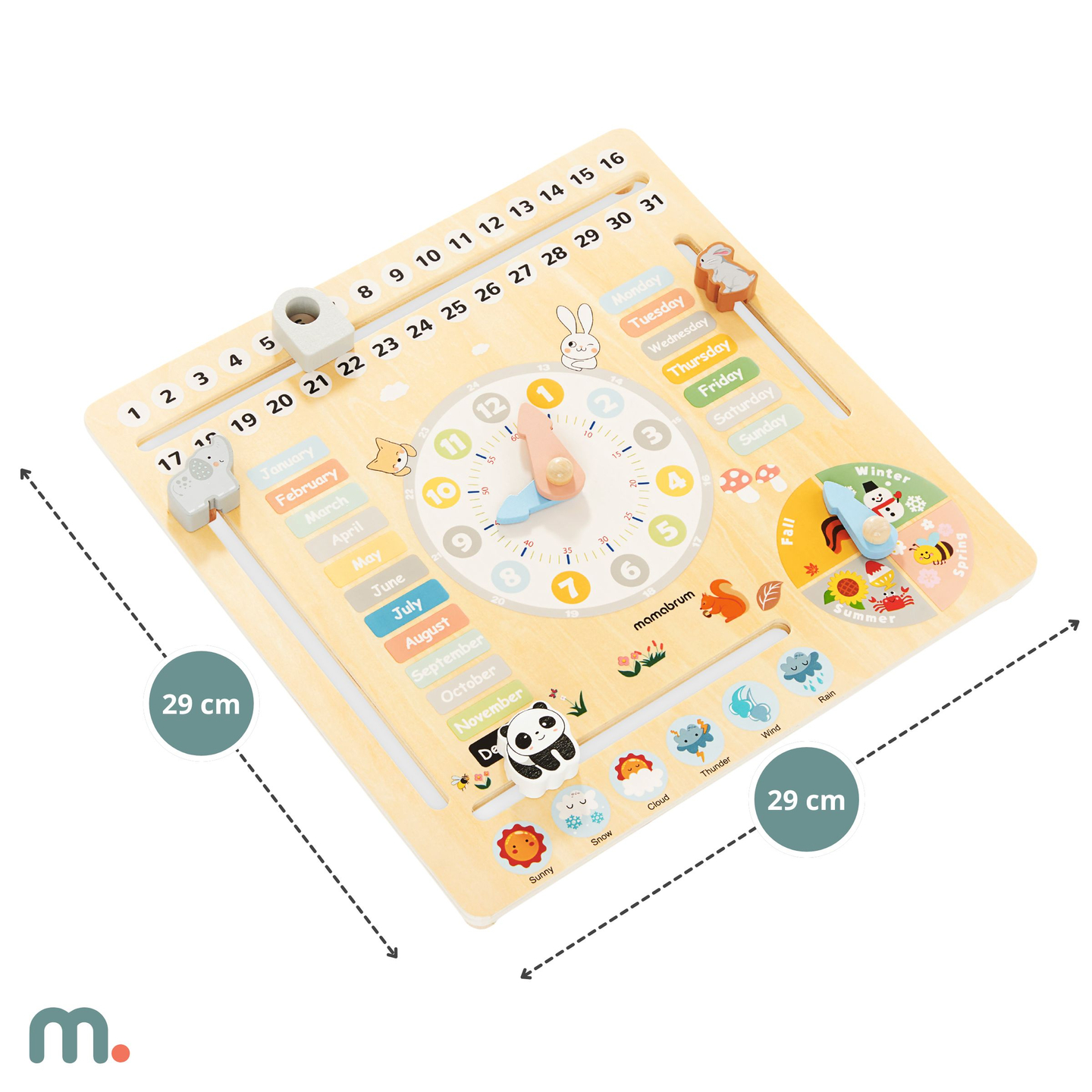 Ξύλινο παιδικό ημερολόγιο 6σε1