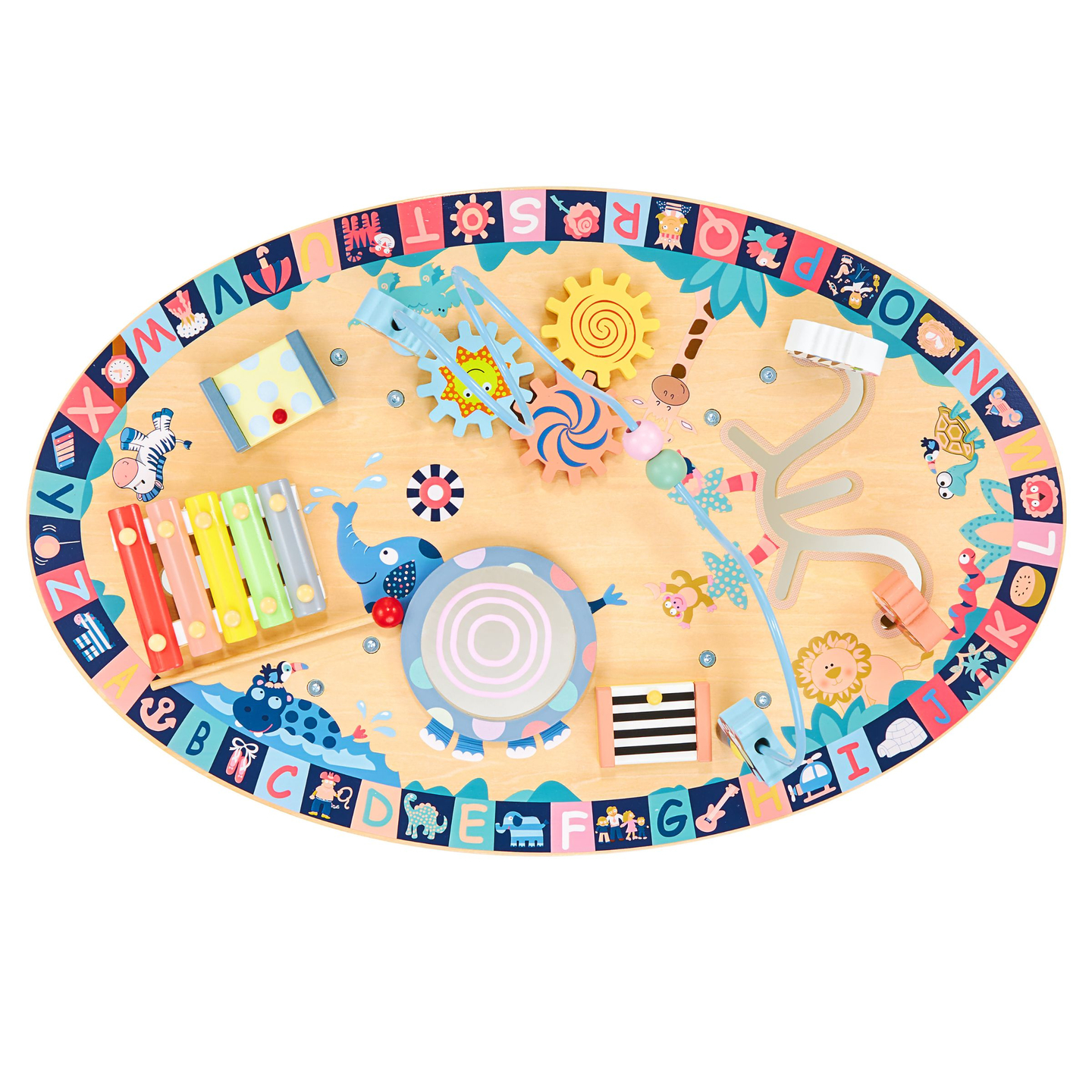 Ξύλινο εκπαιδευτικό τραπέζι 7σε1, μουσικό, αισθητηριακό