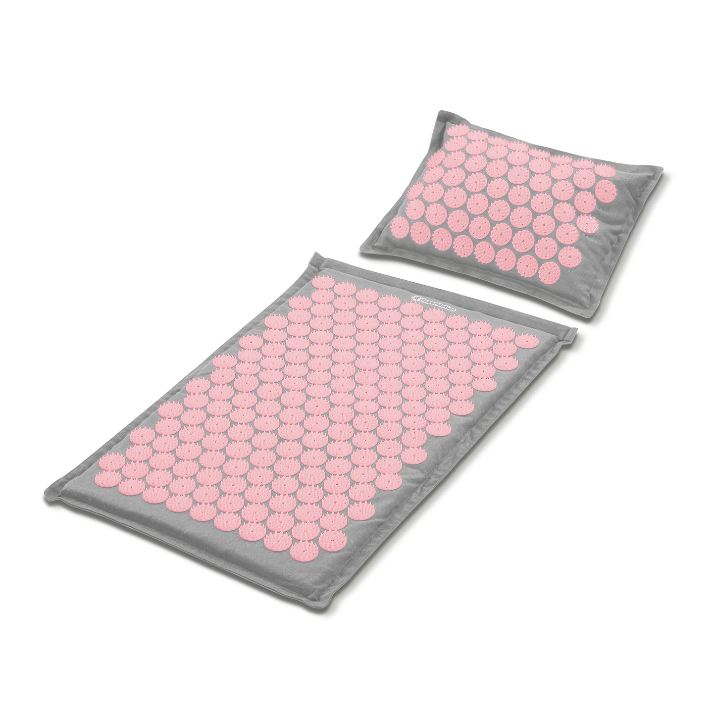 Στρώμα πιεσοθεραπείας από λινό ECO με ίνες καρύδας και μαξιλάρι από φαγόπυρο – HyperMotion 68 cm σε γκρι και ροζ χρώμα