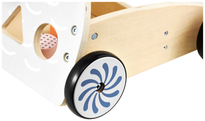 Ξύλινο πολυλειτουργικό καροτσάκι - καροτσάκι με μπλοκ - Κουκουβάγια