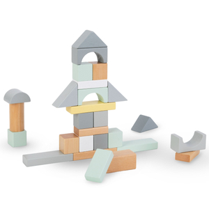 Ξύλινα τουβλάκια παστέλ - σετ 100 XL τεμαχίων