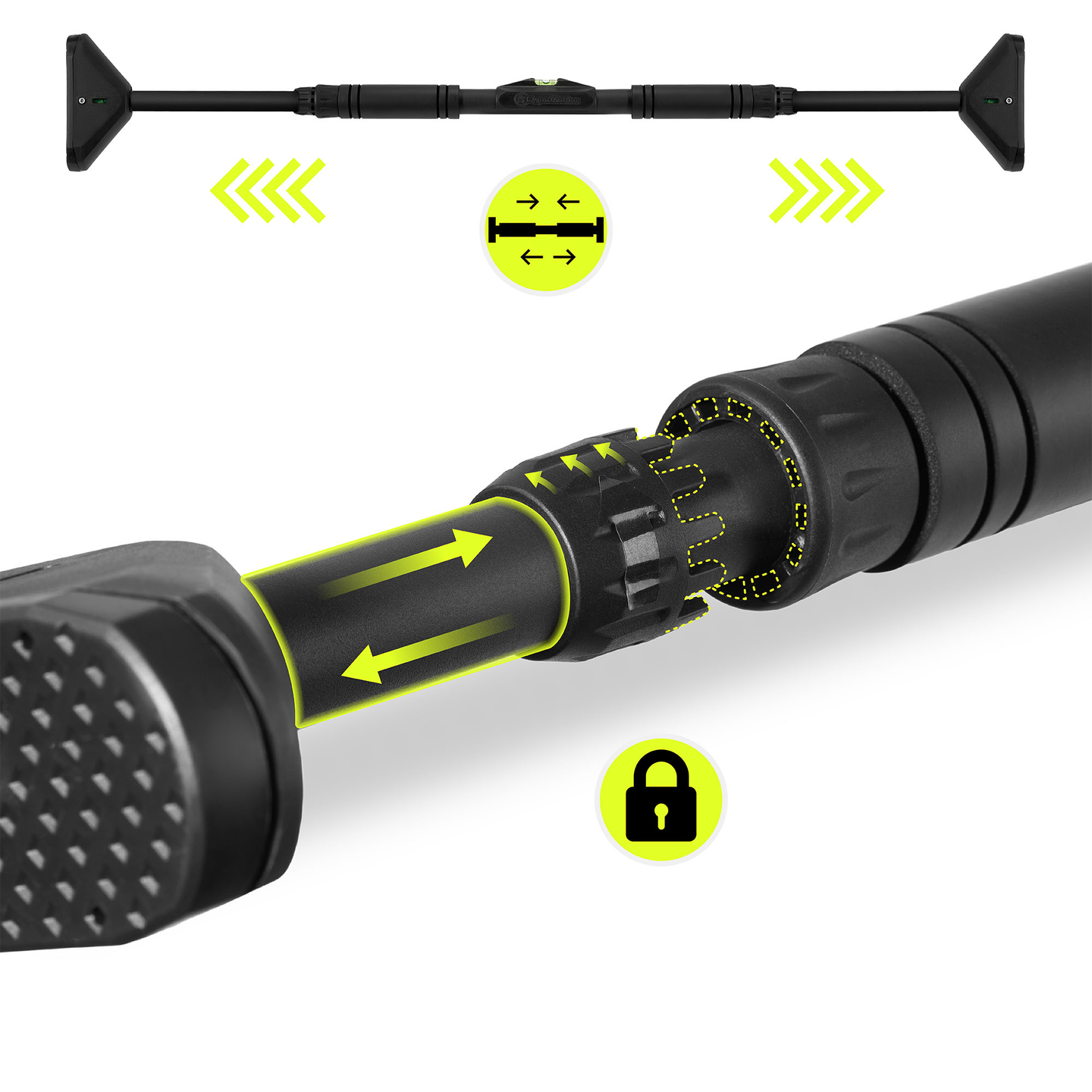 Ρυθμιζόμενη μπάρα HyperMotion 70–100 cm, 200 kg, μαύρη