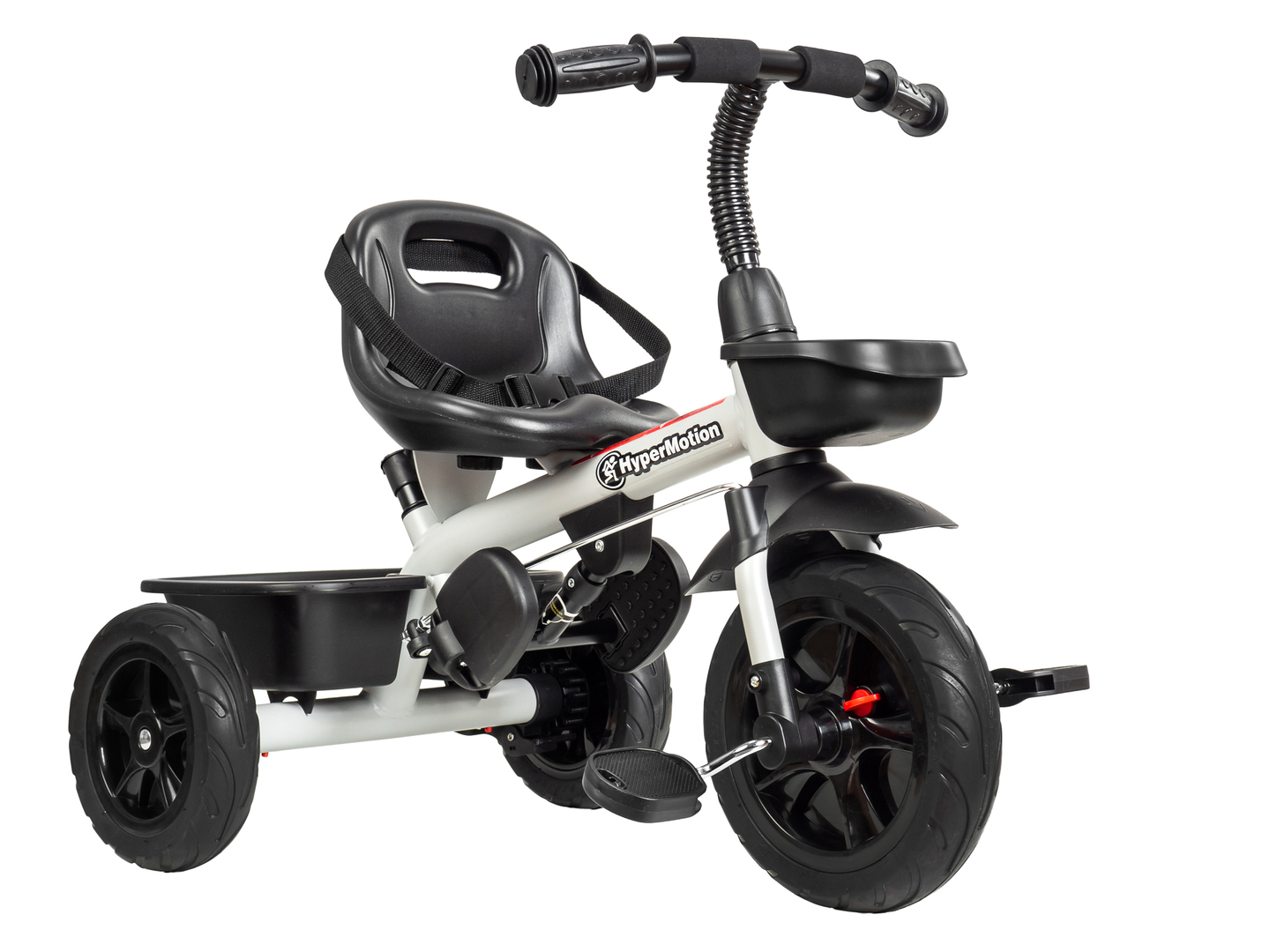 HyperMotion TOBI VECTOR τρίκυκλο - παντοτινά φουσκωτοί τροχοί + μπάρα ώθησης. Χρώμα: ανοιχτό γκρι.