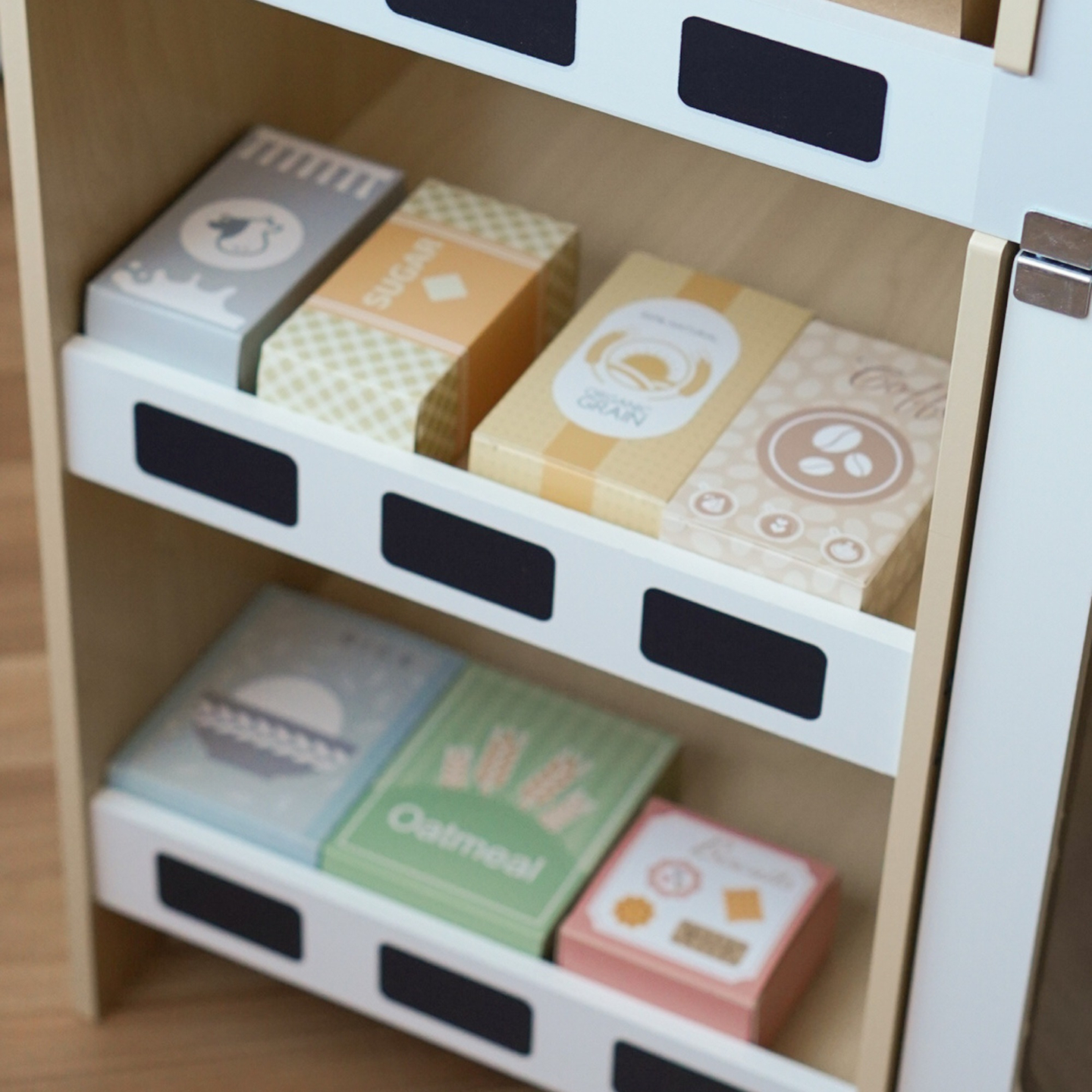 Ξύλινη αγορά λαχανικών - μεγάλος πάγκος XXL, κατάστημα με ταμειακή μηχανή παιχνιδιού