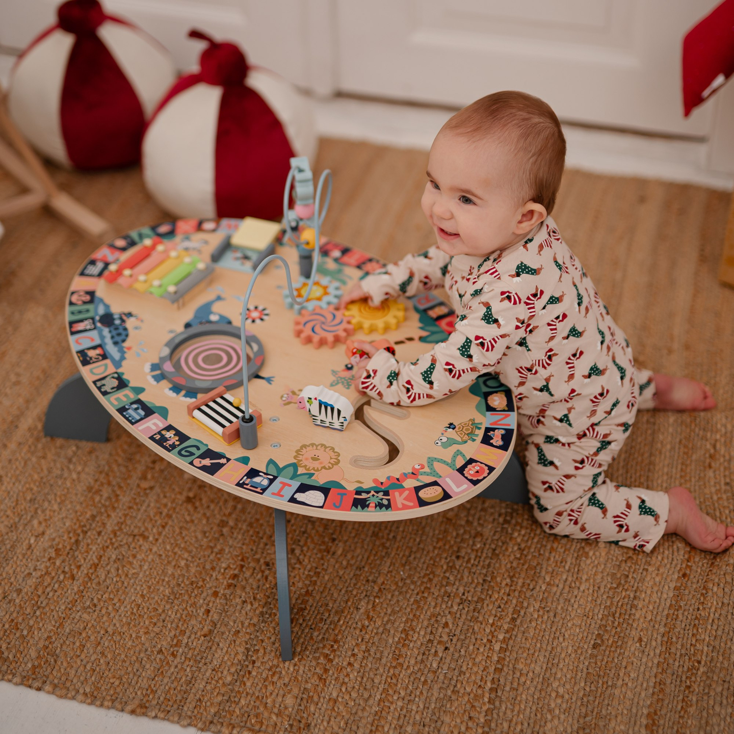 Ξύλινο εκπαιδευτικό τραπέζι 7σε1, μουσικό, αισθητηριακό