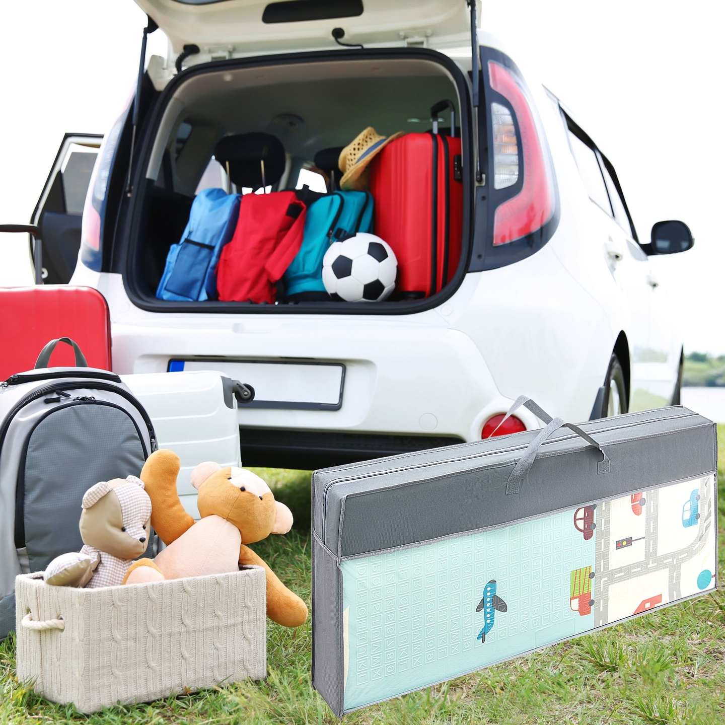 Στρώμα αφρού διπλής όψης XXL - αναδιπλούμενο 1 CM (βουνό και δρόμος)