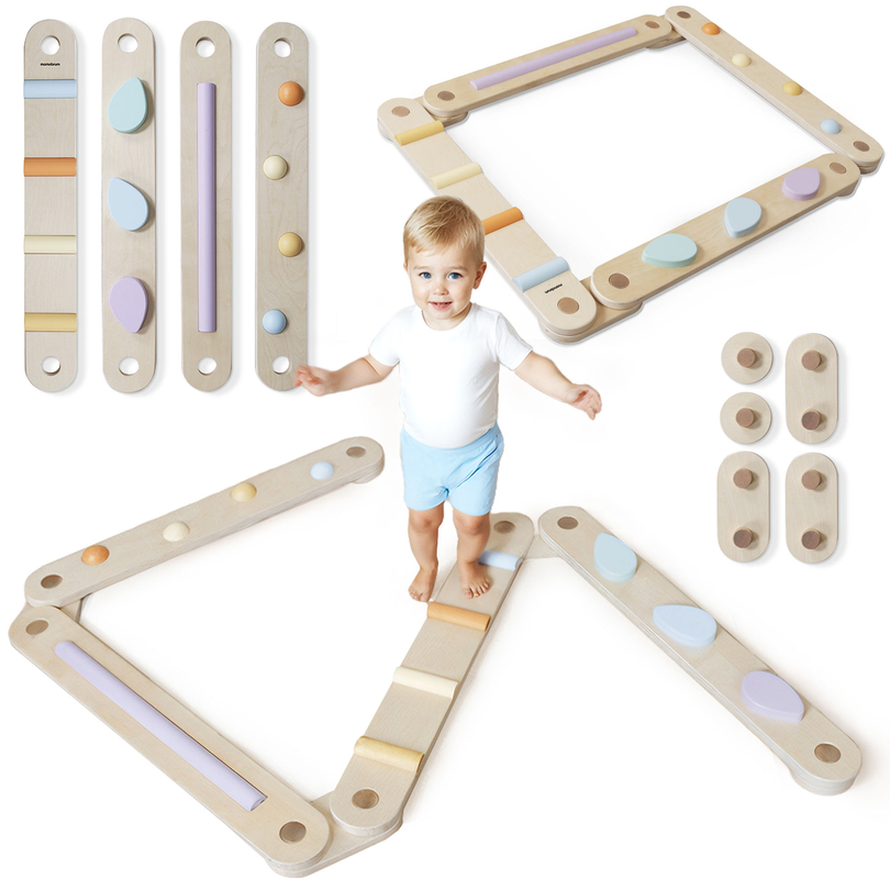 Μεγάλο ξύλινο αισθητηριακό μονοπάτι - πίστα ισορροπίας - 9 στοιχεία