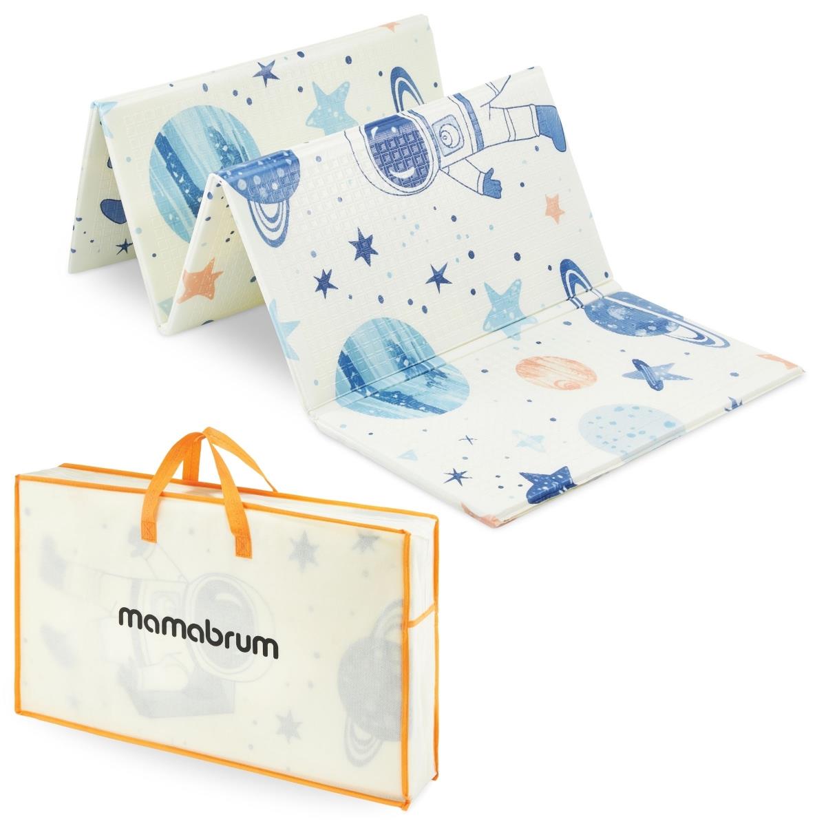 Αναδιπλούμενο στρώμα αφρού διπλής όψης 180 x 120 x 1cm - Κόσμος/γεωμετρικά τρίγωνα