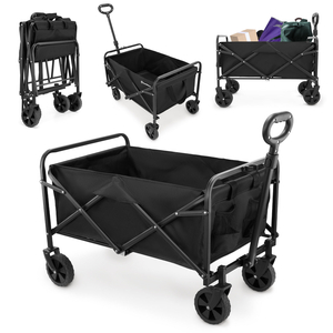 HyperMotion πτυσσόμενο αναπηρικό αμαξίδιο παραλίας - μαύρο, 80 kg