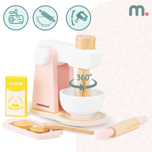 Ξύλινο μίξερ ζύμης με αξεσουάρ, για παιδιά