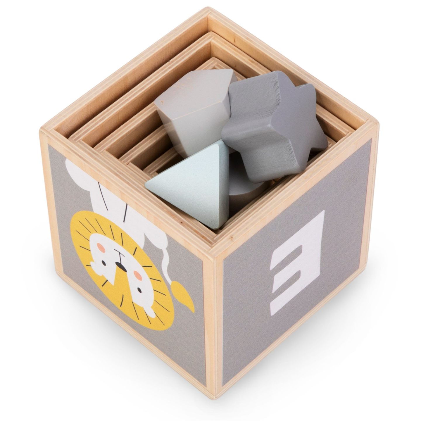 Ξύλινος πύργος - διαχωριστής σχημάτων αριθμοί αλφάβητο ζώα