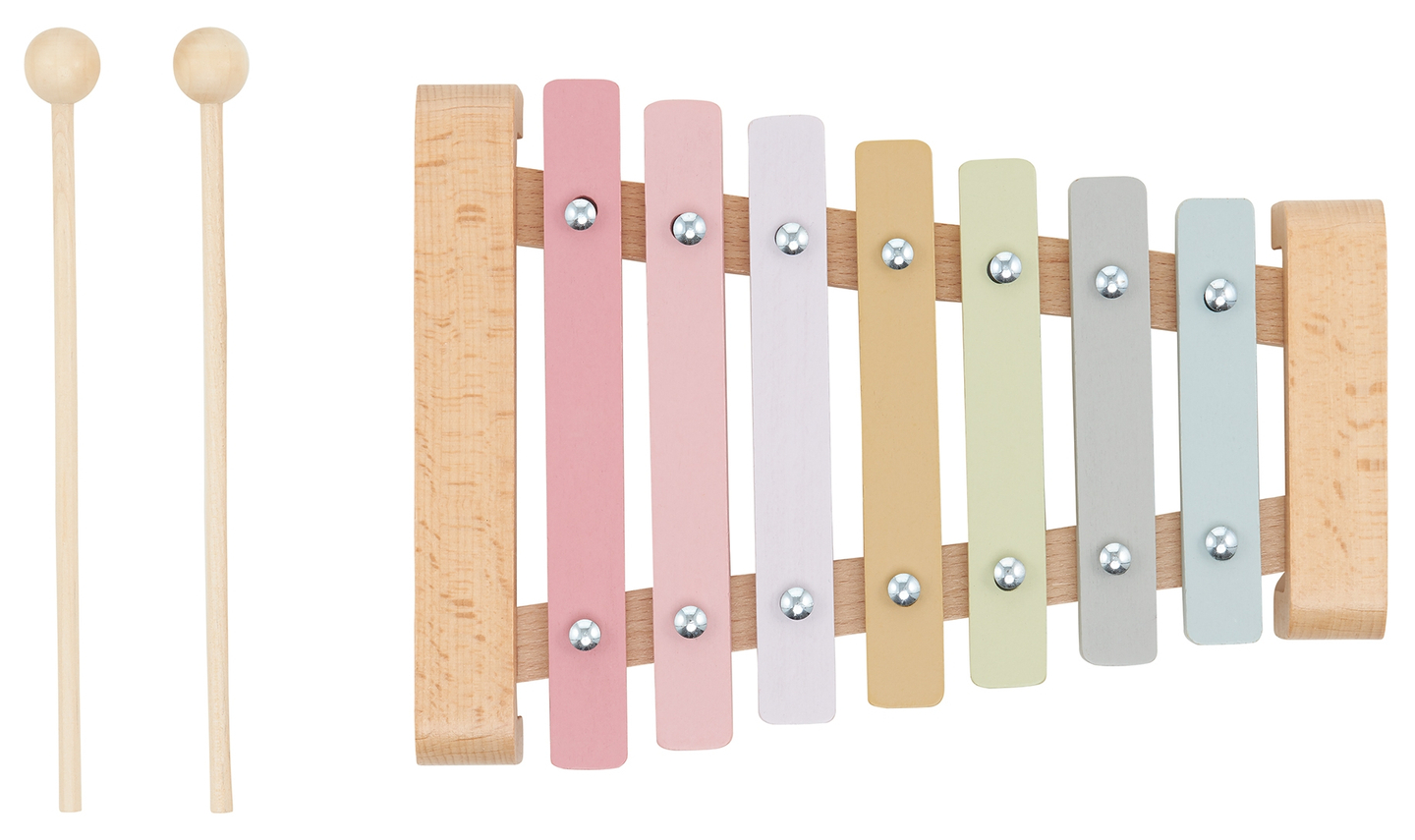 Ξύλινα κύμβαλα - ξυλόφωνο για παιδιά, χρώματα του ουράνιου τόξου