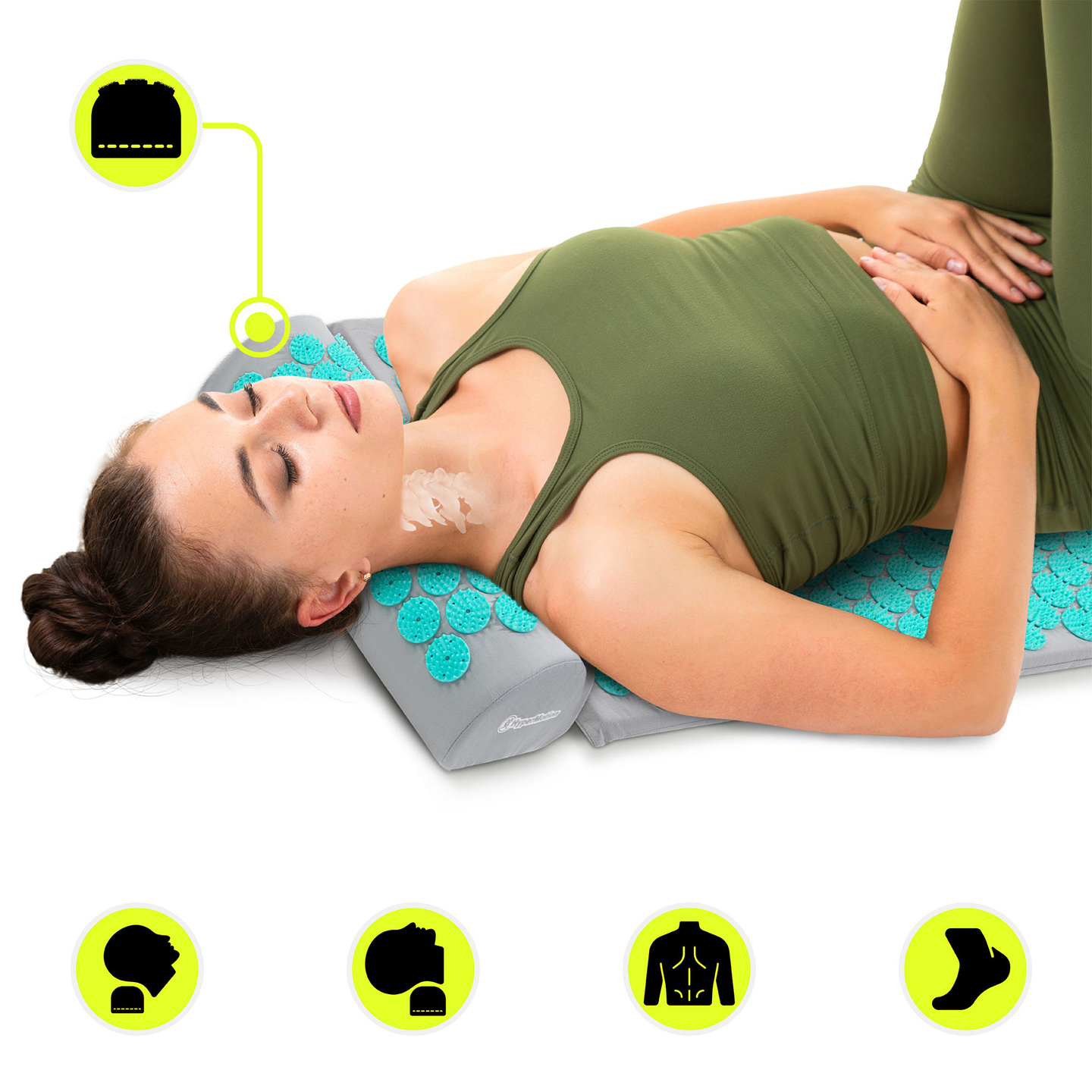 Στρώμα πιεσοθεραπείας με μαξιλάρι και κάλυμμα - 72 cm HyperMotion γκρι-μέντα