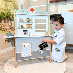Ξύλινο ιατρείο νοσοκομείου XXL - σετ γιατρού με αξεσουάρ