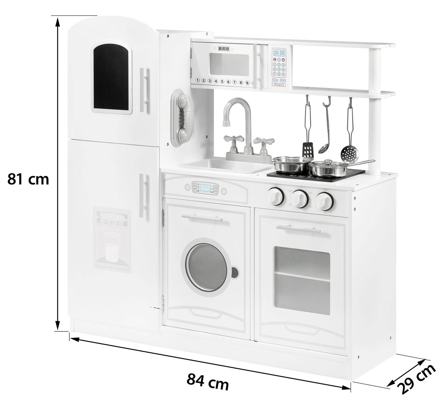Μεγάλα ξύλινα λευκά αξεσουάρ κουζίνας και ποδιά