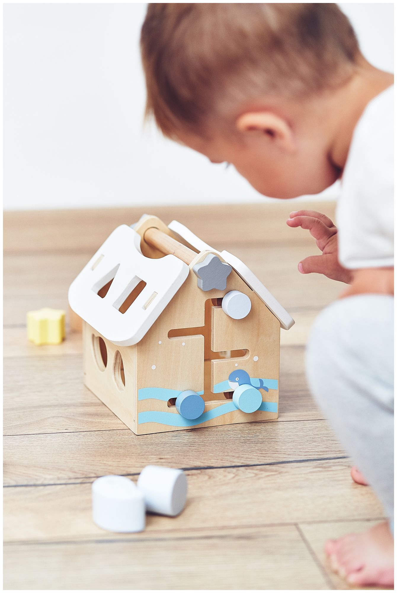 Sorter - εκπαιδευτικό ξύλινο σπίτι με τουβλάκια