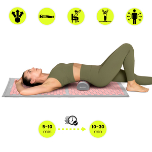 Μεγάλο στρώμα πιεσοθεραπείας με μαξιλάρι και κάλυμμα - 130 cm HyperMotion γκρι και ροζ