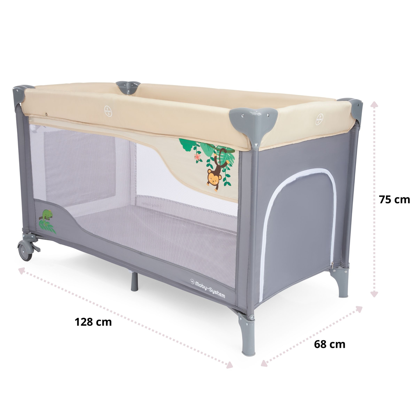 Κούνια ταξιδιού 0 - 36 m με αλλαξιέρα + παρκοκρέβατο Moby-System HUXLEY