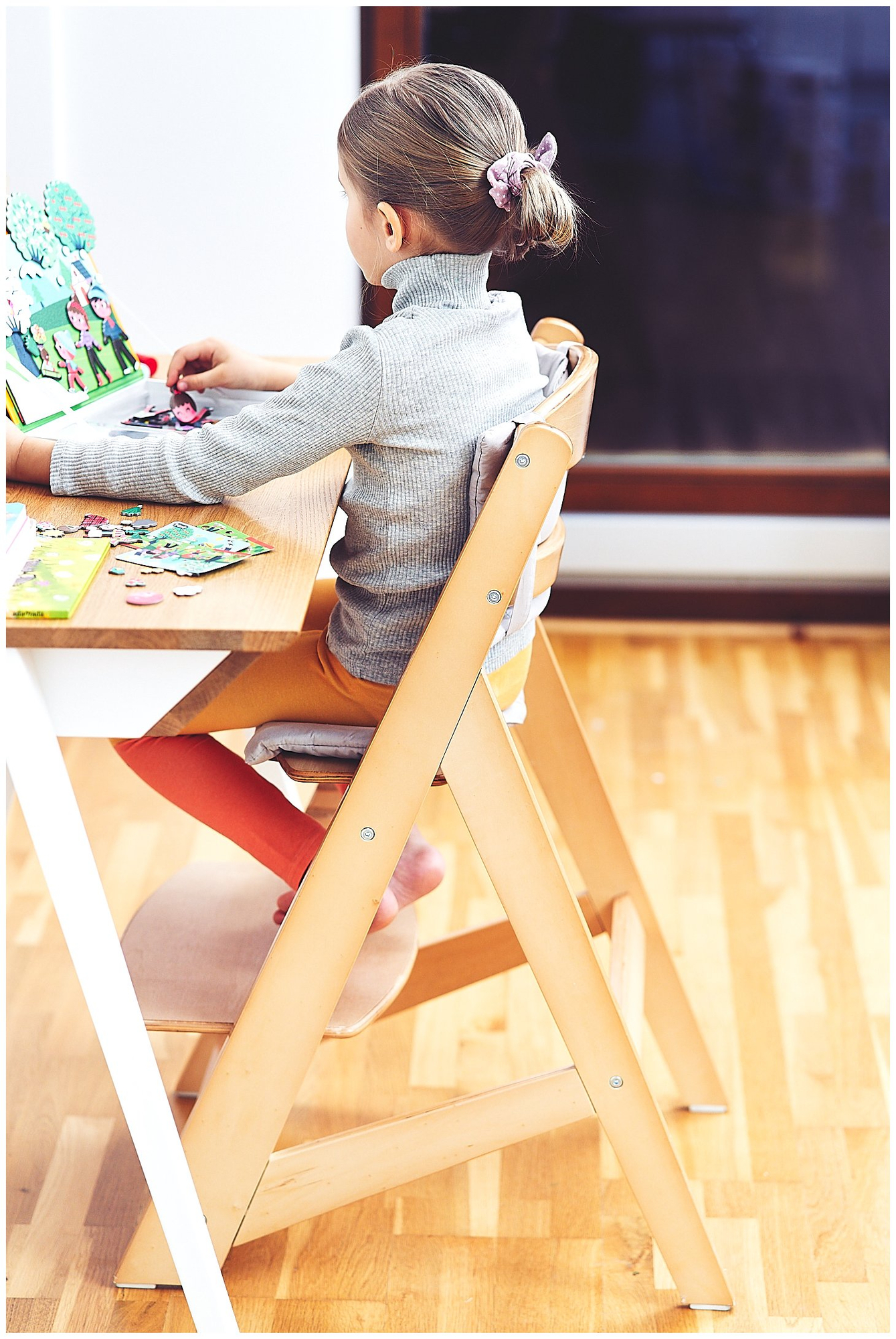 Ξύλινη καρέκλα σίτισης Moby-System WOODY - φυσικό χρώμα ξύλου