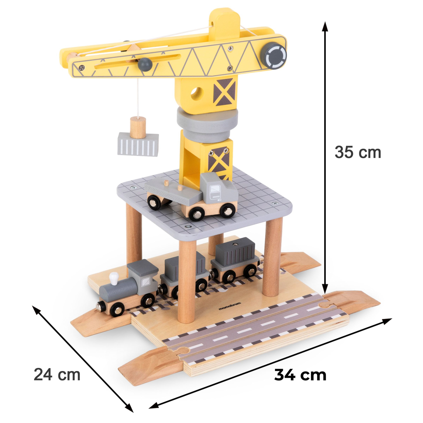 Κινητός γερανός λιμανιού με μαγνητικό βαρούλκο και αξεσουάρ - ξύλινο σετ