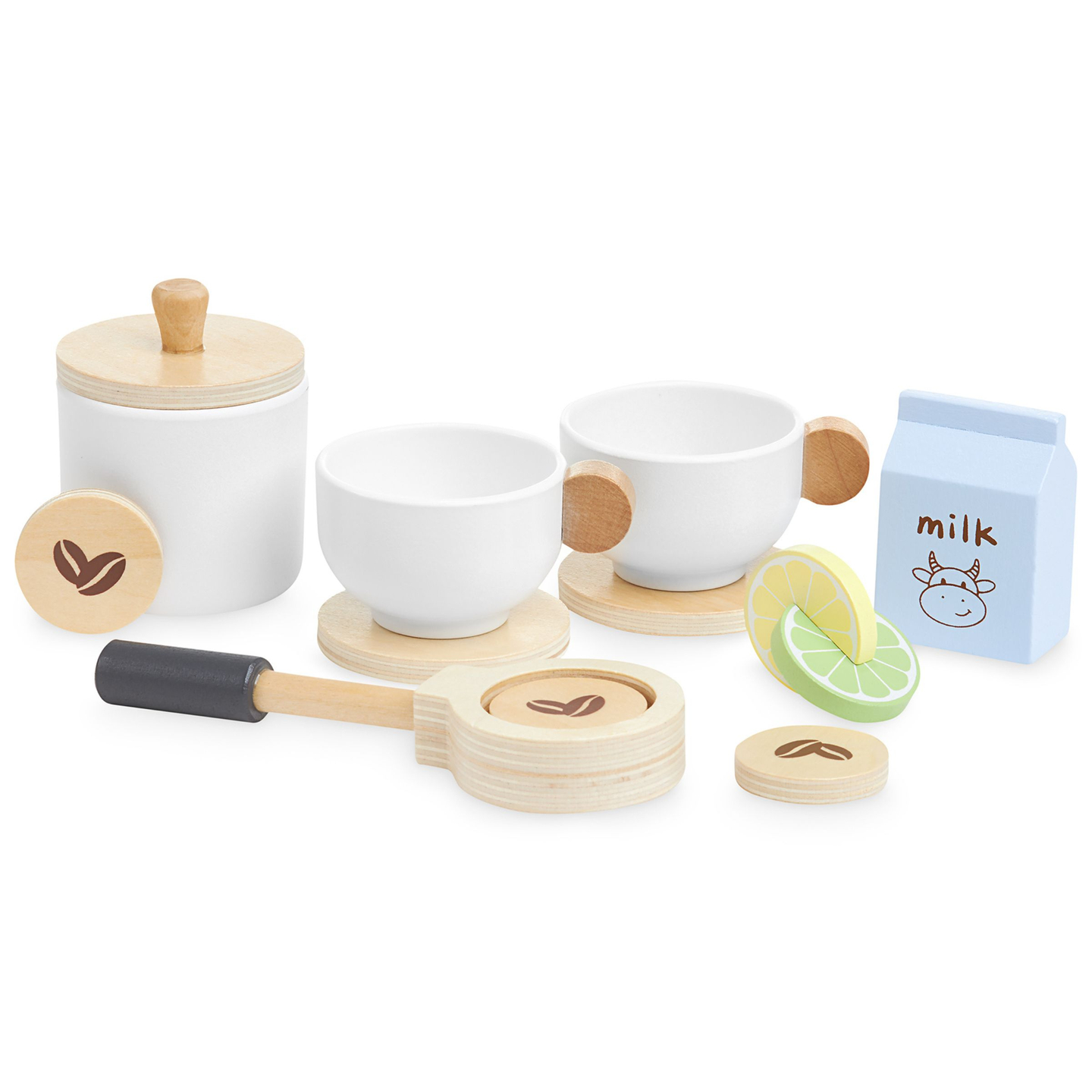 Ξύλινη καφετιέρα και τσαγιέρα με αξεσουάρ - καφετέρια